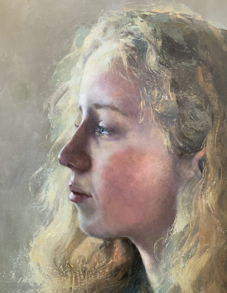 Portrait commission of a girl portrait painting Sussex portrait artist