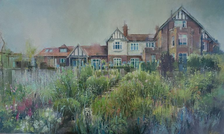 house portrait, house and garden, Kent landscape artist
