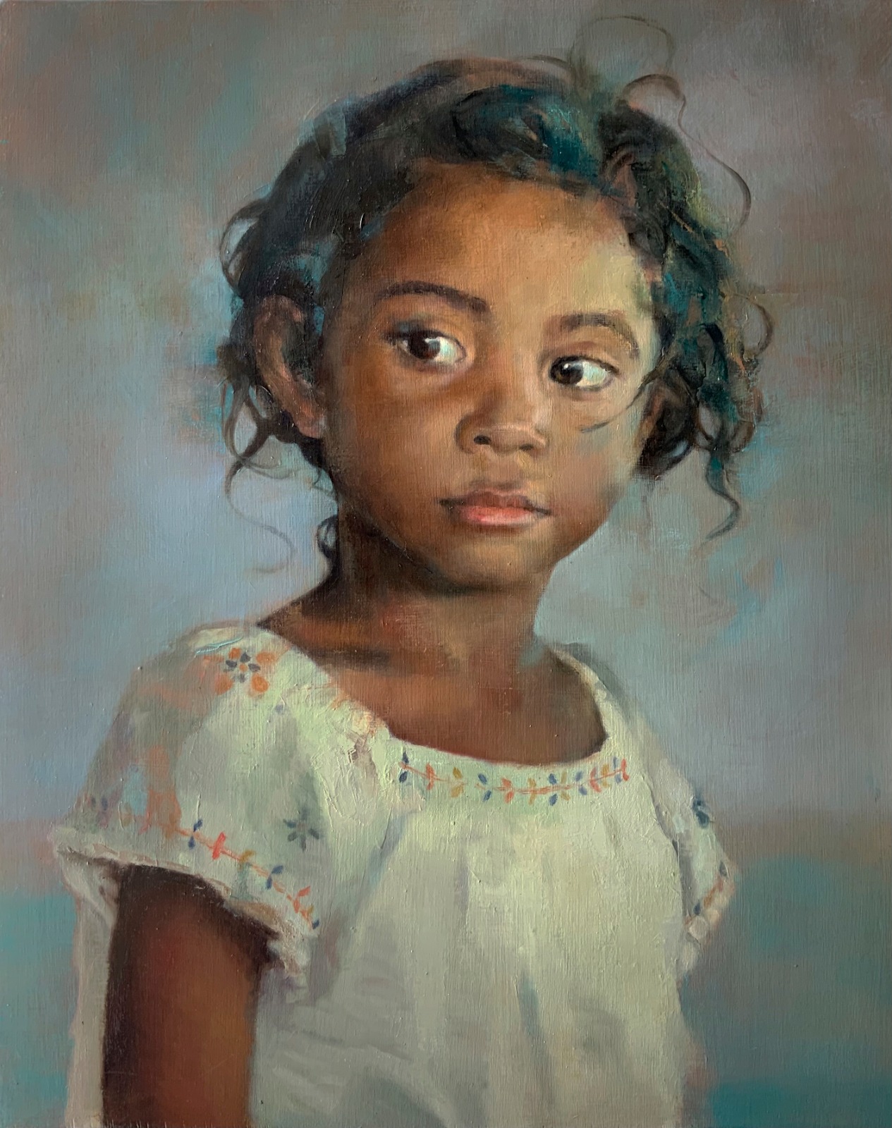 Portrait oil painting of Balinese girl
