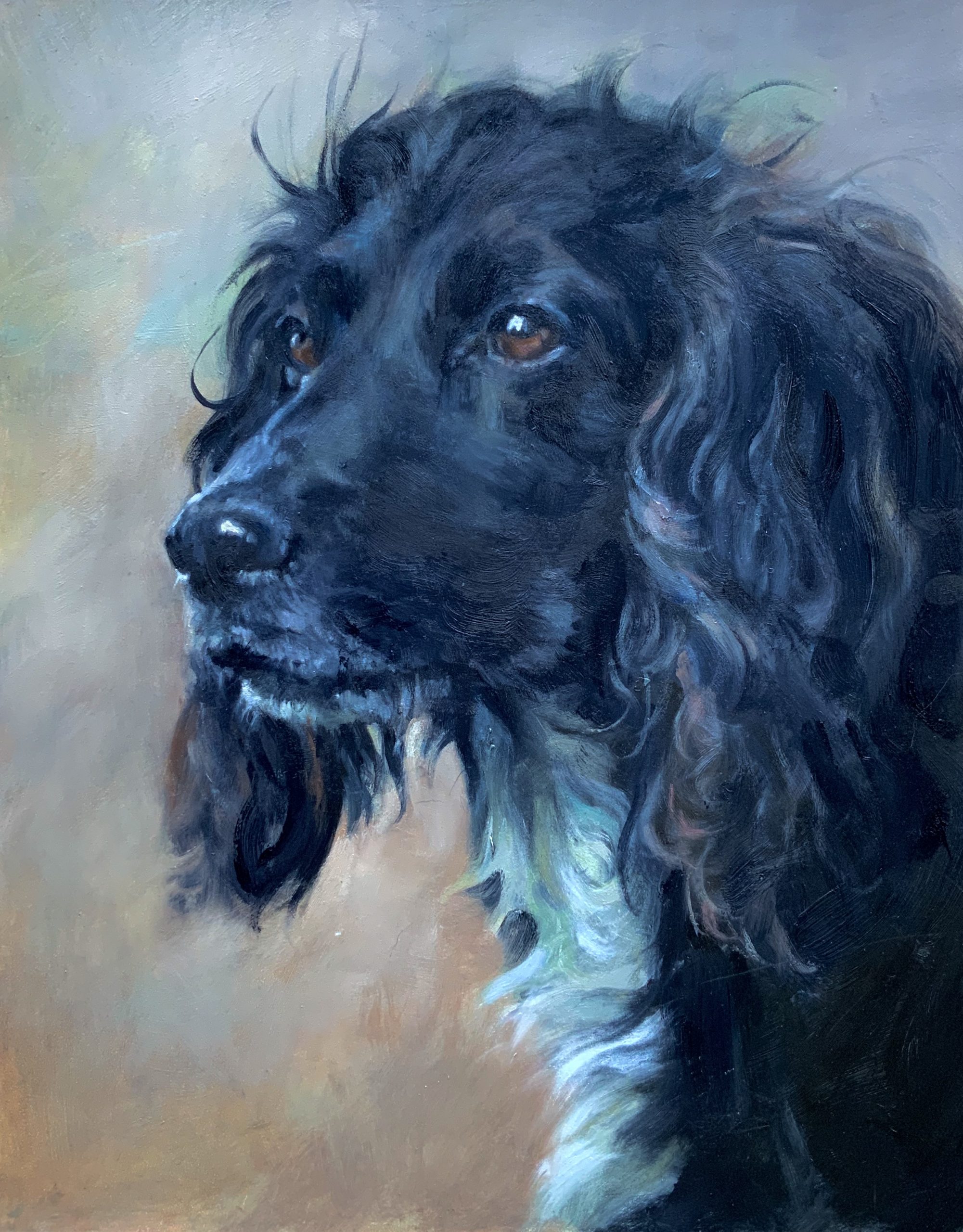 Cocker Spaniel dog portrait painting