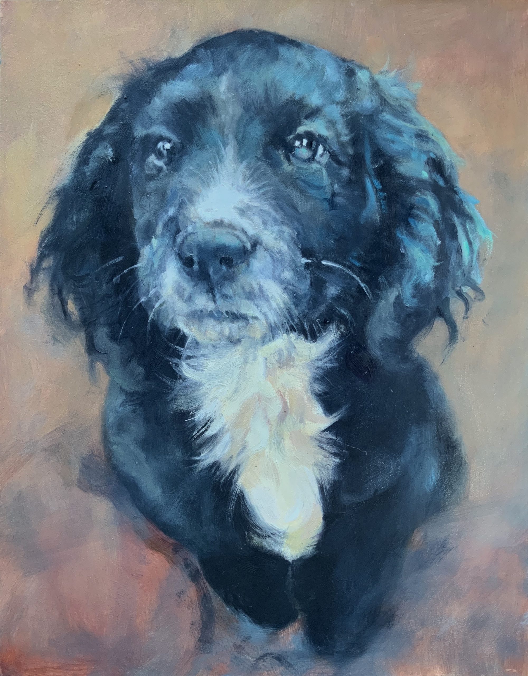 Cocker Spaniel puppy dog portrait painting
